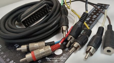 SCART to 6 RCA Breakout Cable Audio Video In/Out with 3.5mm Female Jack
