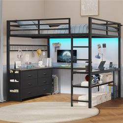 Full Size Led Light Bunk Bed