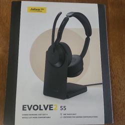 Jabra Evolve2 55 Stereo Wireless Headset - With Charging Stand