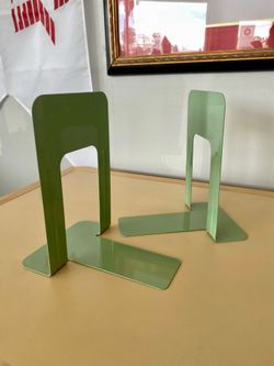 Powdercoated Vintage Steel Library Bookend (9" Green or Blue)