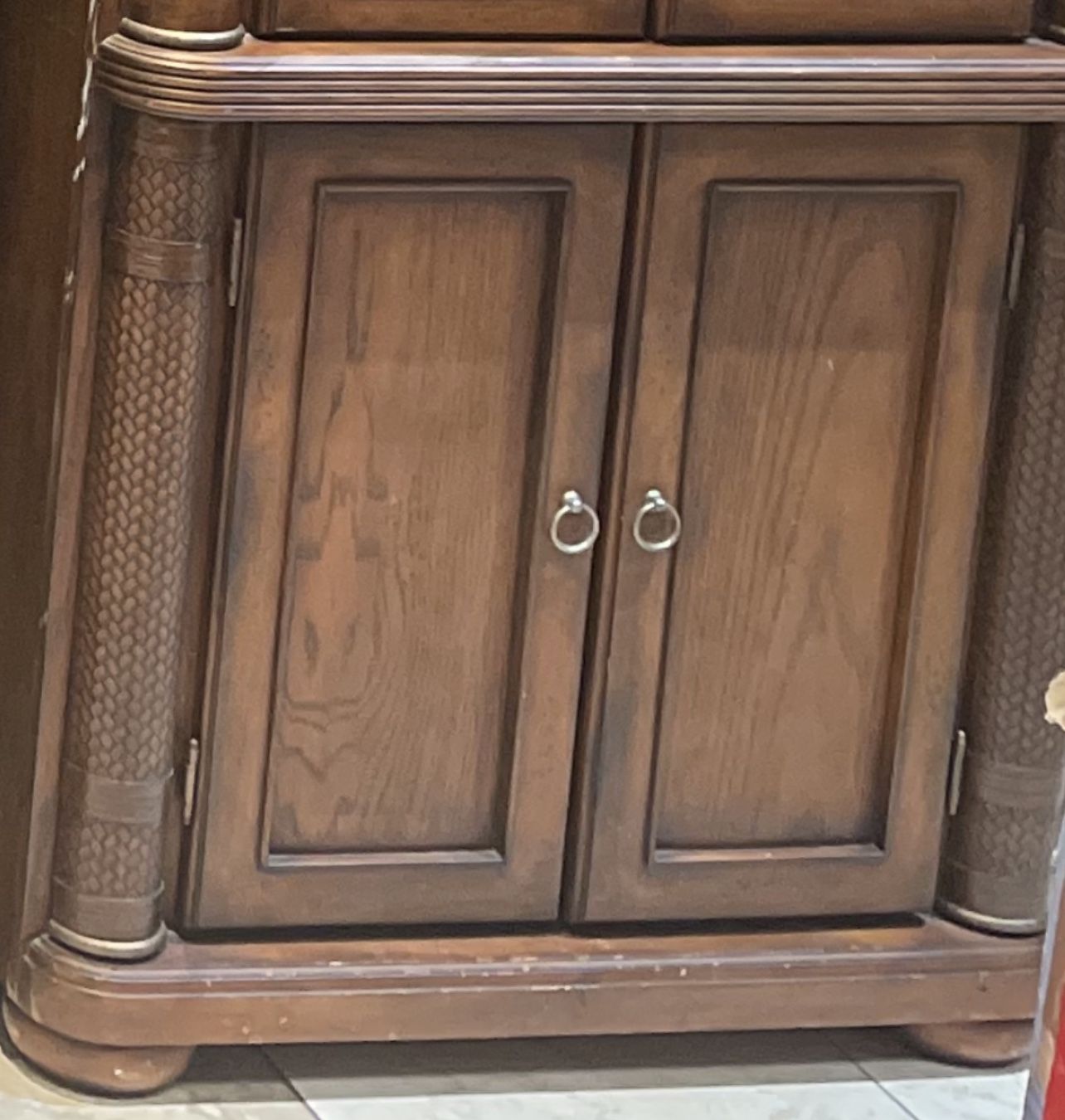 Dark Tone Woven SOLID WOOD MEDIA CABINET FOR LIVING ROOM