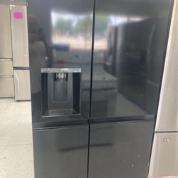 Lg Side-By-Side Refrigerators In Black And Stainless Steel