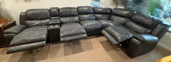 Reclining leather couch