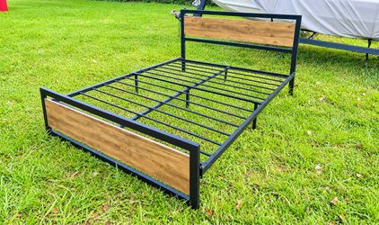 California King Mattress with metal platform bed