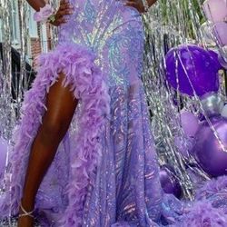 Lavender Feathered Dress
