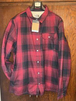North Face Campshire Shirt Jacket Flannel Fleece Lined Beetroot Men Size 2XL New