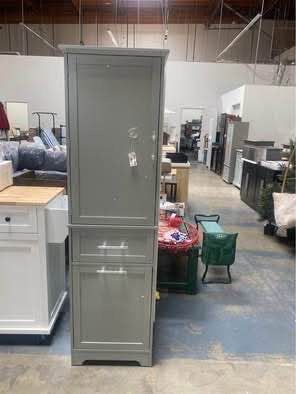 New Assembled Bathroom Storage Cabinet Tall Storage Display Organizer Kitchen Pantry