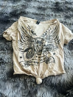 Biker Print Crop Top