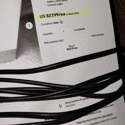 New 1 BY ONE Digital TV Antenna w/ 12' Cable