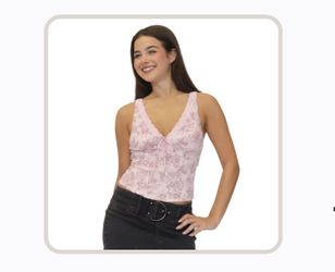 New! Madden Girl brand pink floral lace corset tank top in Junior’s size XL