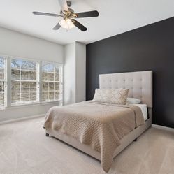 Ashley Furniture Dolante Queen Upholstered Bed Frame – Button Tufted (No Mattress) — PICKUP ONLY