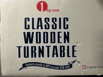 1byone Classic Wooden Turntable
