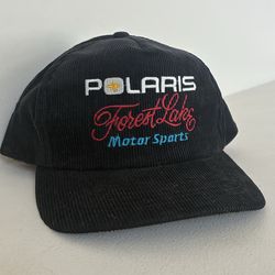 Vintage Yupoong Polaris Motor Sports Corduroy Snapback Hat Cap
