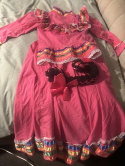 Folklorico Dress Hot Pink