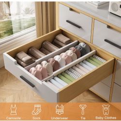 Drawer Dividers,17-22" Adjustable Kitchen Drawer Organizer for Clothes,8 Pack Expandable Drawer Organization Separators for Bedroom,Bathroom,Dresser a