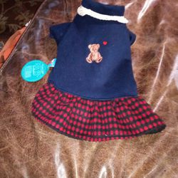 Beautiful Navy Blue And Red Woolen Dress