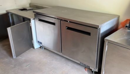 Arctic Air AUC60R 60-Inch Two-Door Undercounter Worktop Refrigerator, Stainless Steel