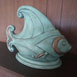 Hand Made Clay Fish Home Accent By Billy Moon 