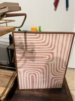 Wood/pink modern art frame