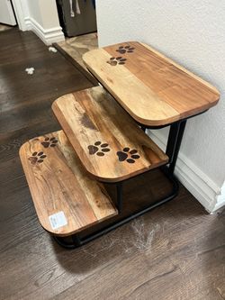 Pet Stairs – Solid Wood with Paw Print Design – Like New