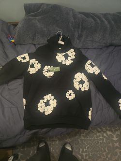 Denim tear hoodie black and white size L
