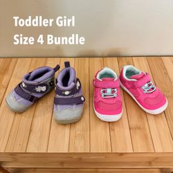 Baby Toddler Girl Size 4 Walker Shoes Bundle