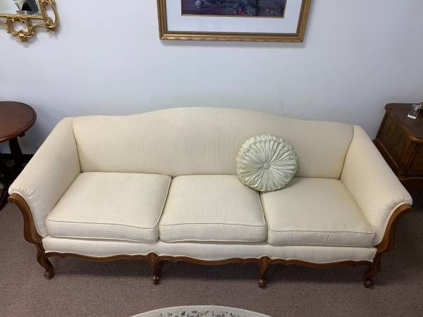 Vintage Queen Anne-Style French Sofa