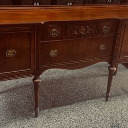Vintage Mahogany Buffet – Sheraton Style– 66” Sideboard
