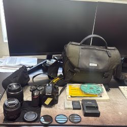 Nikon D3200 DSLR Camera Bundle – 2 Lenses + Bag + Extras