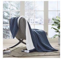 Serta Heated Electric Throw - Reversible Fleece Heating Blanket