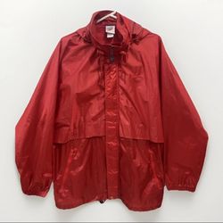 Vintage Speedo Lifeguard Hooded Nylon Windbreaker Raincoat Waterproof  Mesh Line