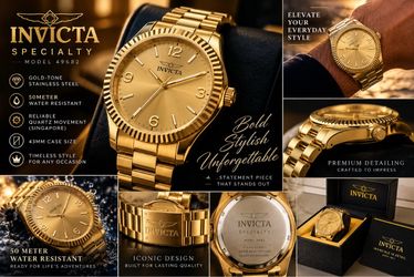 Invicta Specialty Model 49682 Gold-Tone Watch