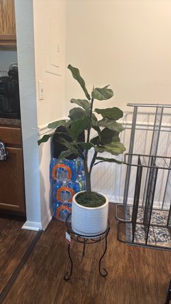 Artificial Fiddle Leaf Fig Tree with Pot and Stand