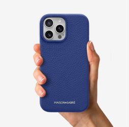 Maison de Sabre iPhone 16 Pro Leather Case Lapis Blue (NWT)