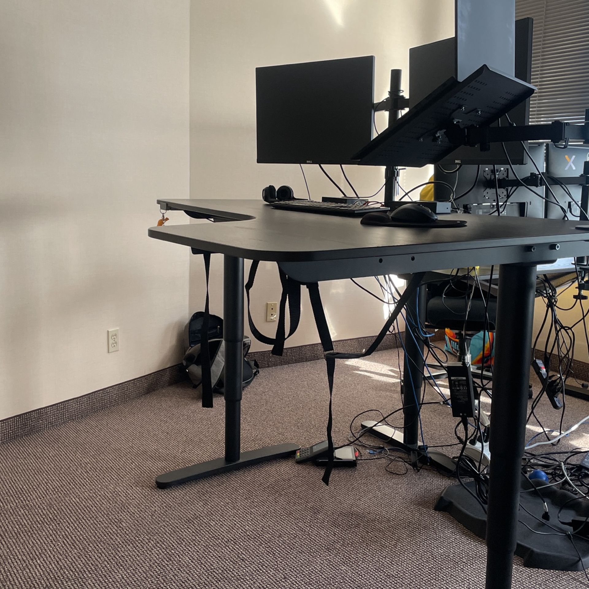 Office Standing Desk (IKEA Bekant) + 2 Dell Monitors + Monitor & Laptop
