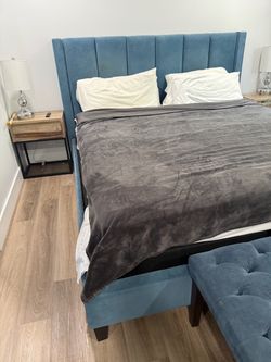 King size quilted headboard and frame