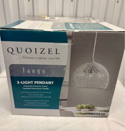 Quoizel Tango 3-Light Pendant Ceiling Light Polished Chrome