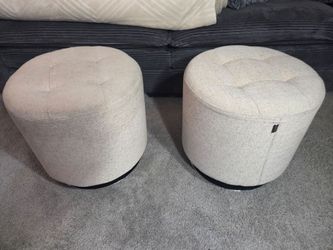 Tahari Home swivel ottomans/ accent chairs (pair)