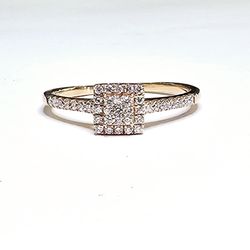 Rose Gold Diamond Cluster Ring #12918