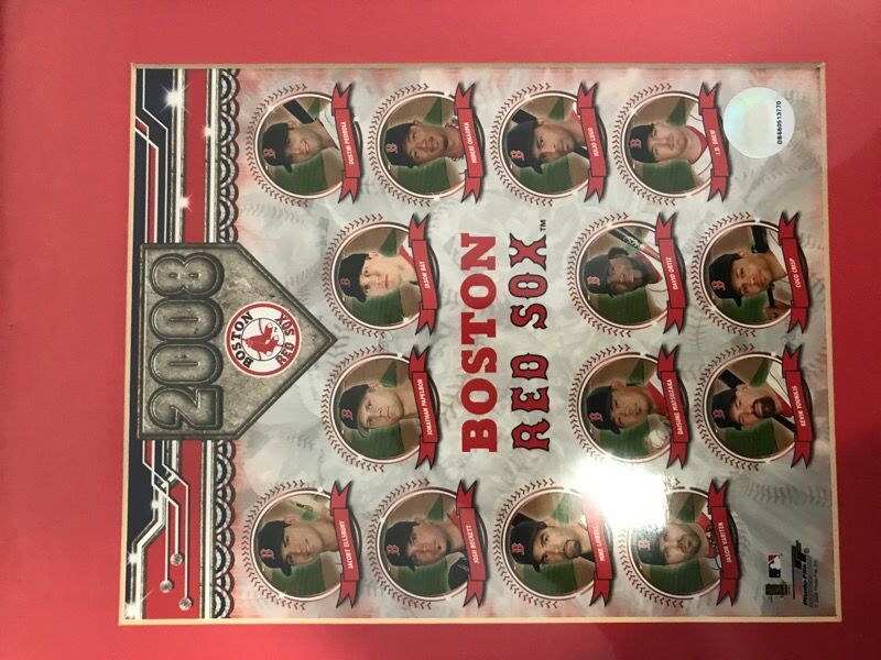 2008 Boston Red Sox line up , FRAMED