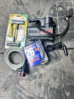 Bicycle Tube Lock Repair Kit And Air Compressor