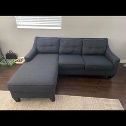 Beautiful Blue Fabric Reversible Sectional  