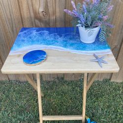 Tv Tray Table Resin Ocean 