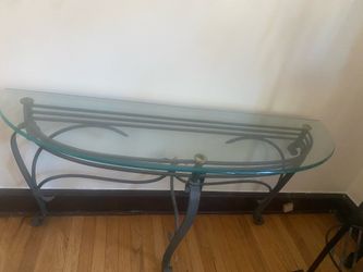 Heavy Half Glass Moon Table