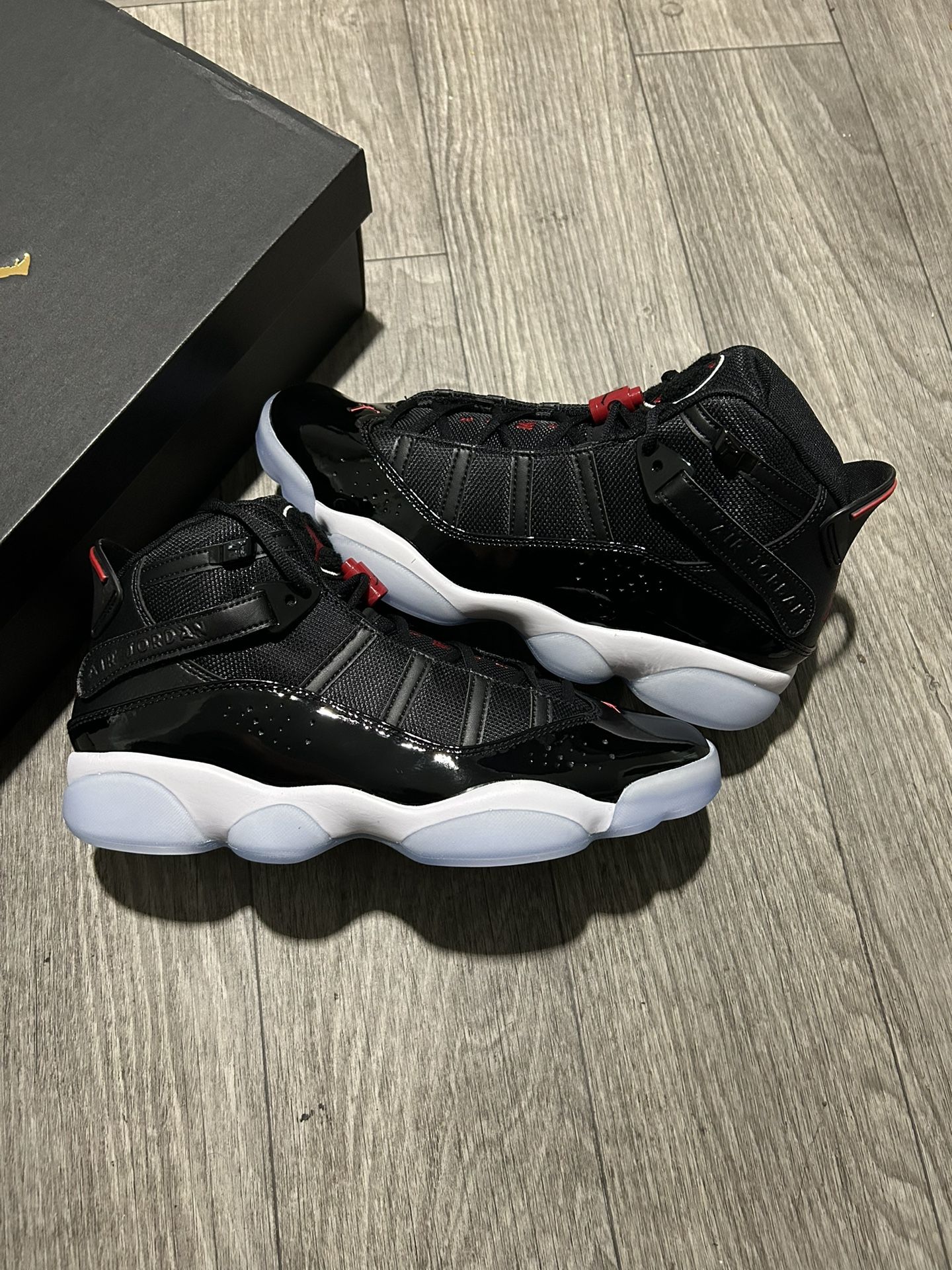 Jordan 6 Rings Black Gym Red
