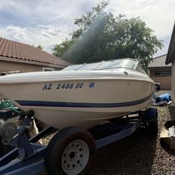 1996 Baja Islander 180 Open Bow V6 Boat Ski Tube Bimini