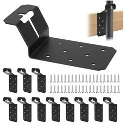 12 Pack T Shape Post Brackets 3", 201 Steel T Post Corner Brace Fence Mount Bracket for T Post, Wood Lumber, Signs, Mailbox