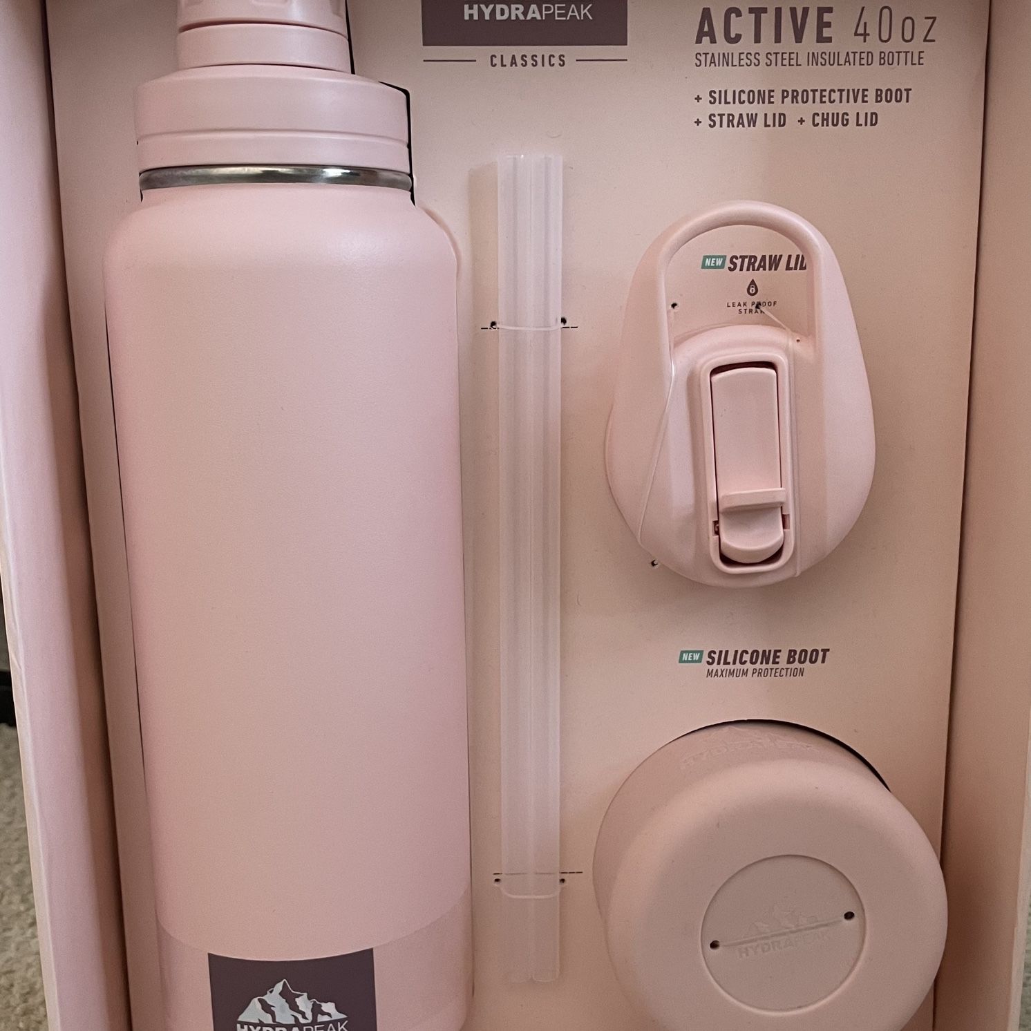 HYDRAPEAK Active 40 Oz Stainless Hot Cold Water Bottle w/ 3 Lids Silicon  Boot for Sale in Chula Vista, CA - OfferUp