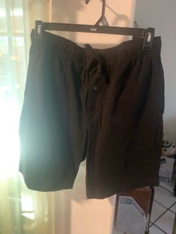 George Men’s Black Casual Shorts L 36–38 Elastic Waist Drawstring