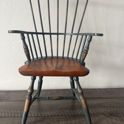 Vintage Miniature Windsor Armchair - Handcrafted Wood Decor